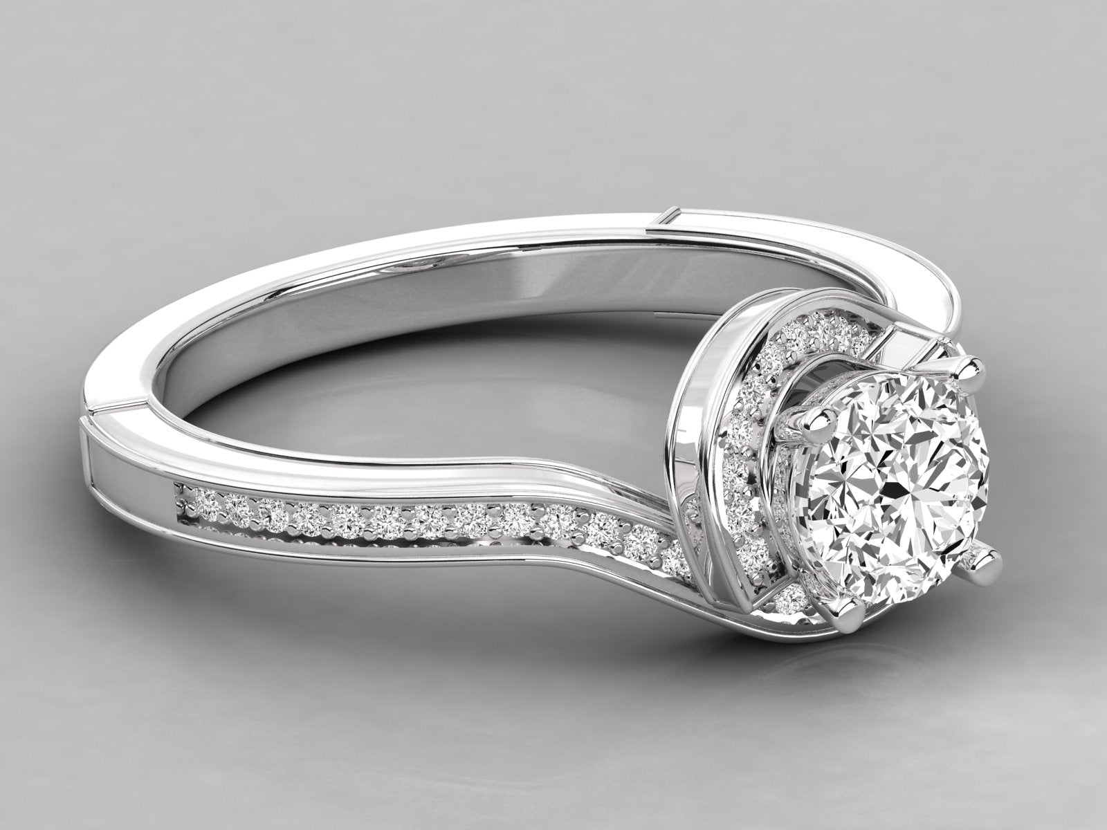 10K GOLD SOLITAIRE  LAB GROWN DIAMOND LADIES  RING.