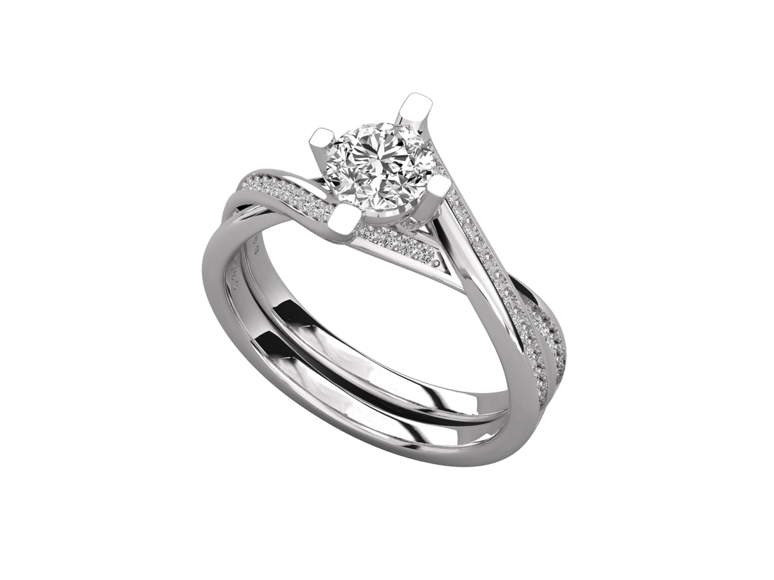 10K GOLD SOLITAIRE LAB GROWN DIAMOND  BRILLIANT RING.