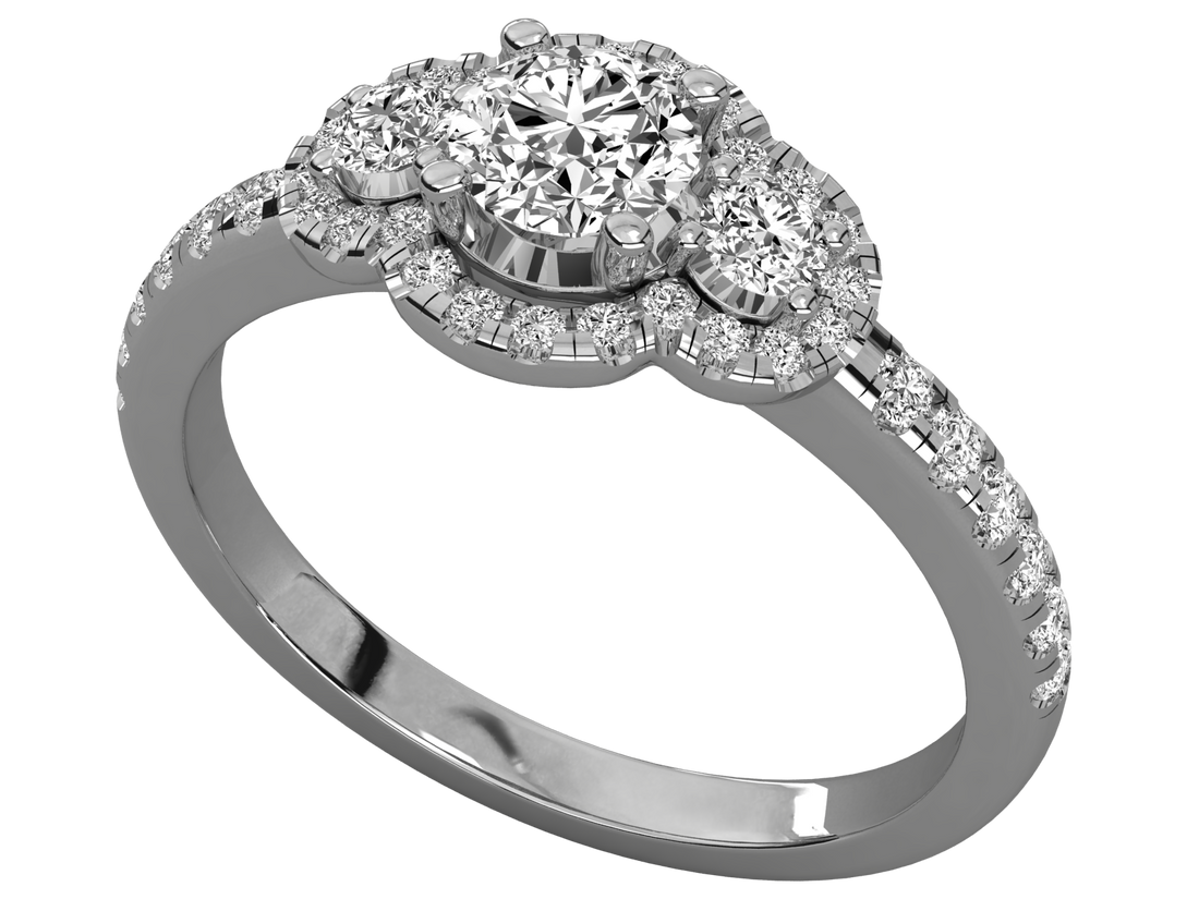 10K GOLD SOLITAIRE LAB GROWN DIAMOND LADIES RING.