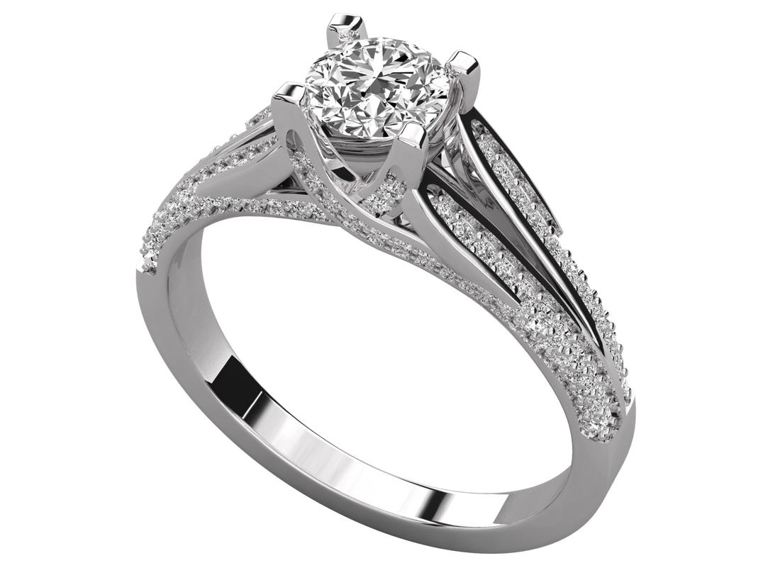 10K GOLD SOLITAIRE DIAMOND LADIES BRILLIANT RING.