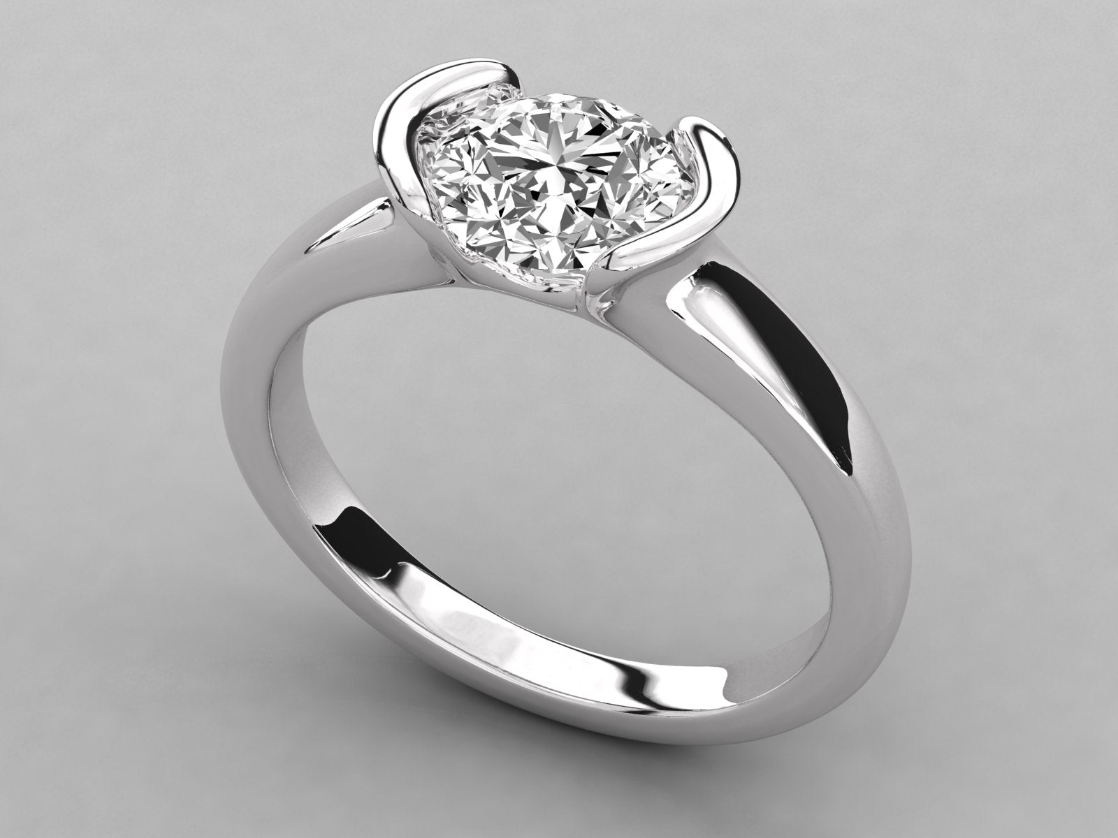 10K  GOLD  SOLITAIRE  LAB GROWN DIAMOND LADIES  RING.