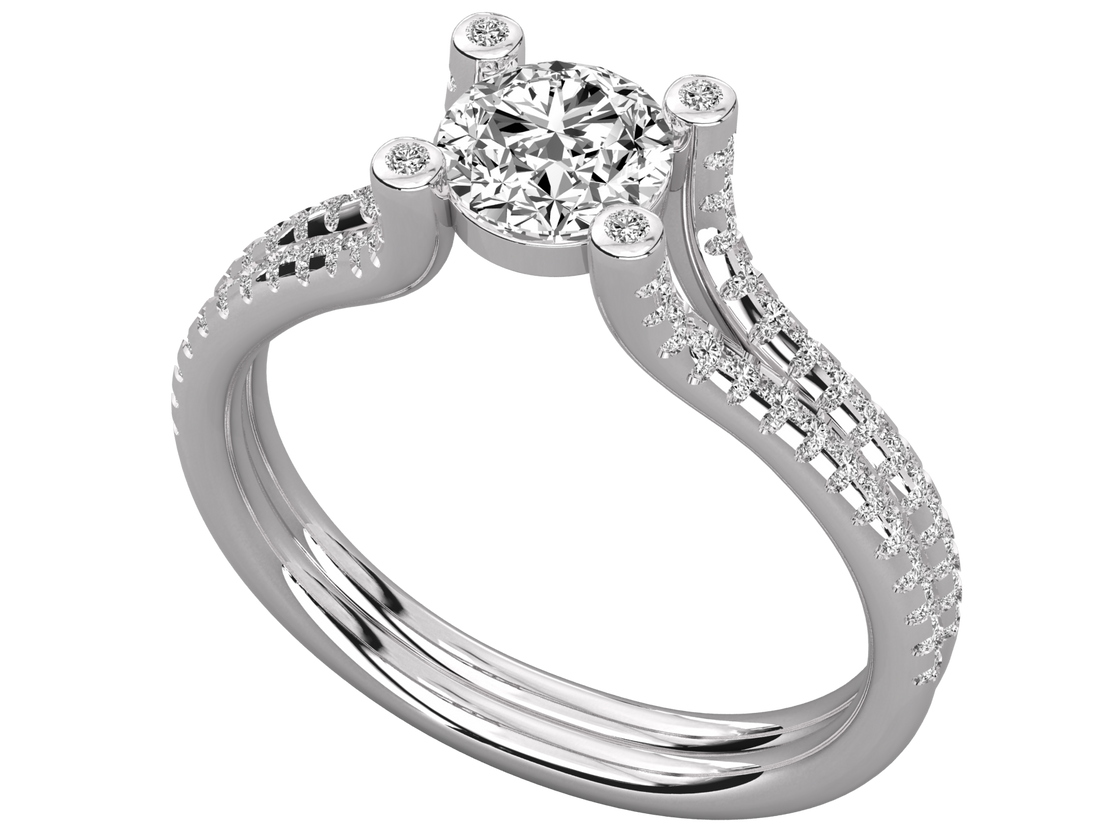 10K GOLD SOLITAIRE LAB GROWN DIAMOND LADIES  RING.