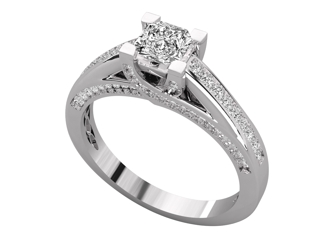 10K GOLD SOLITAIRE  LAB GROWN DIAMOND LADIES RING.