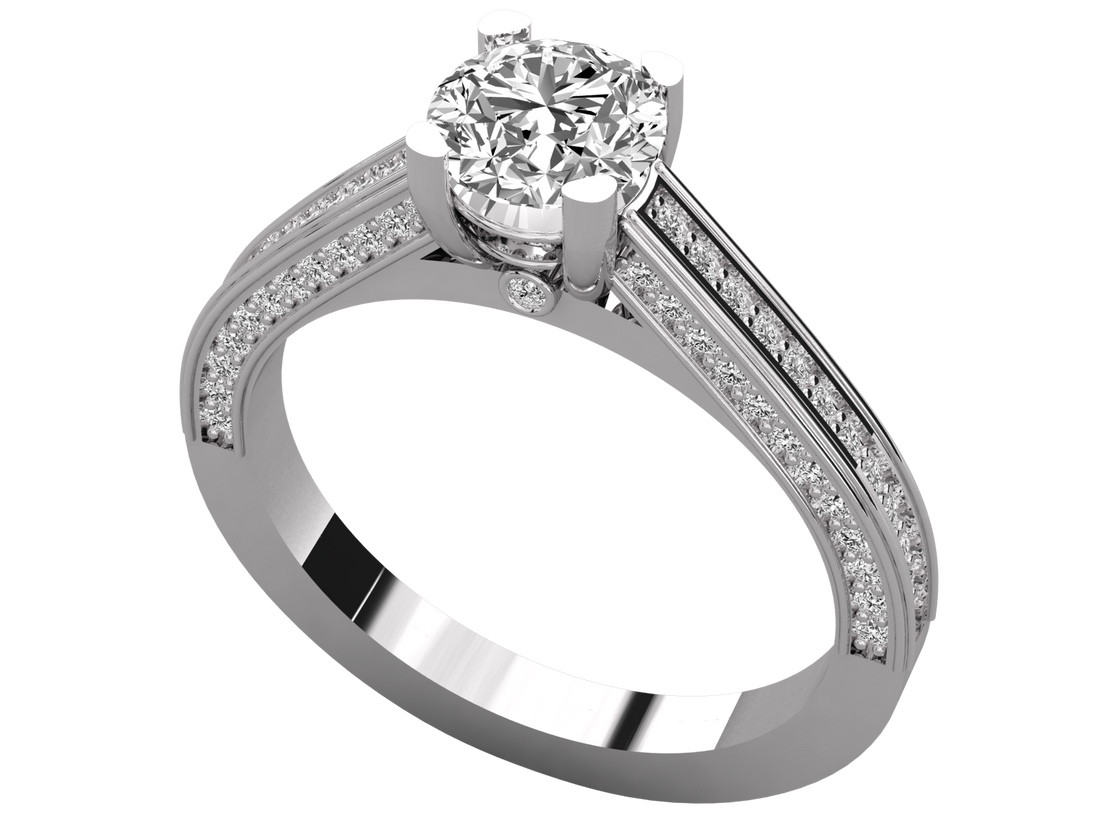 10K GOLD SOLITAIRE  LAB GROWN DIAMOND LADIES RING.