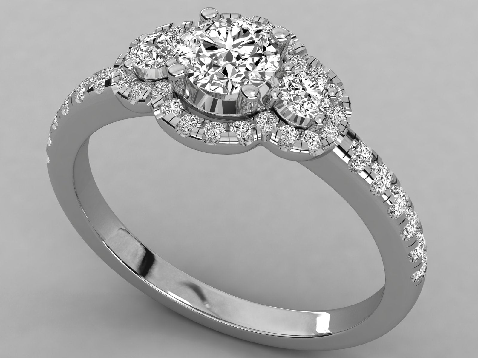 9K GOLD SOLITAIRE  LAB GROWN DIAMOND LADIES RING.