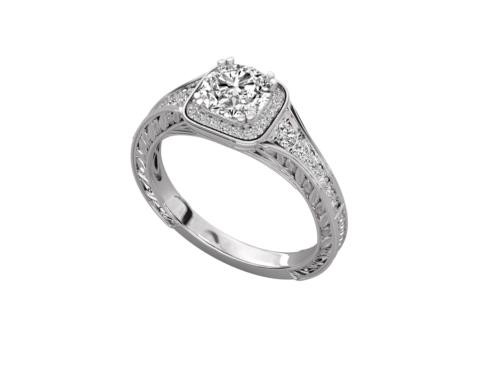 9K GOLD SOLITAIRE ROUND DIAMOND LADIES BRILLIANT RING.