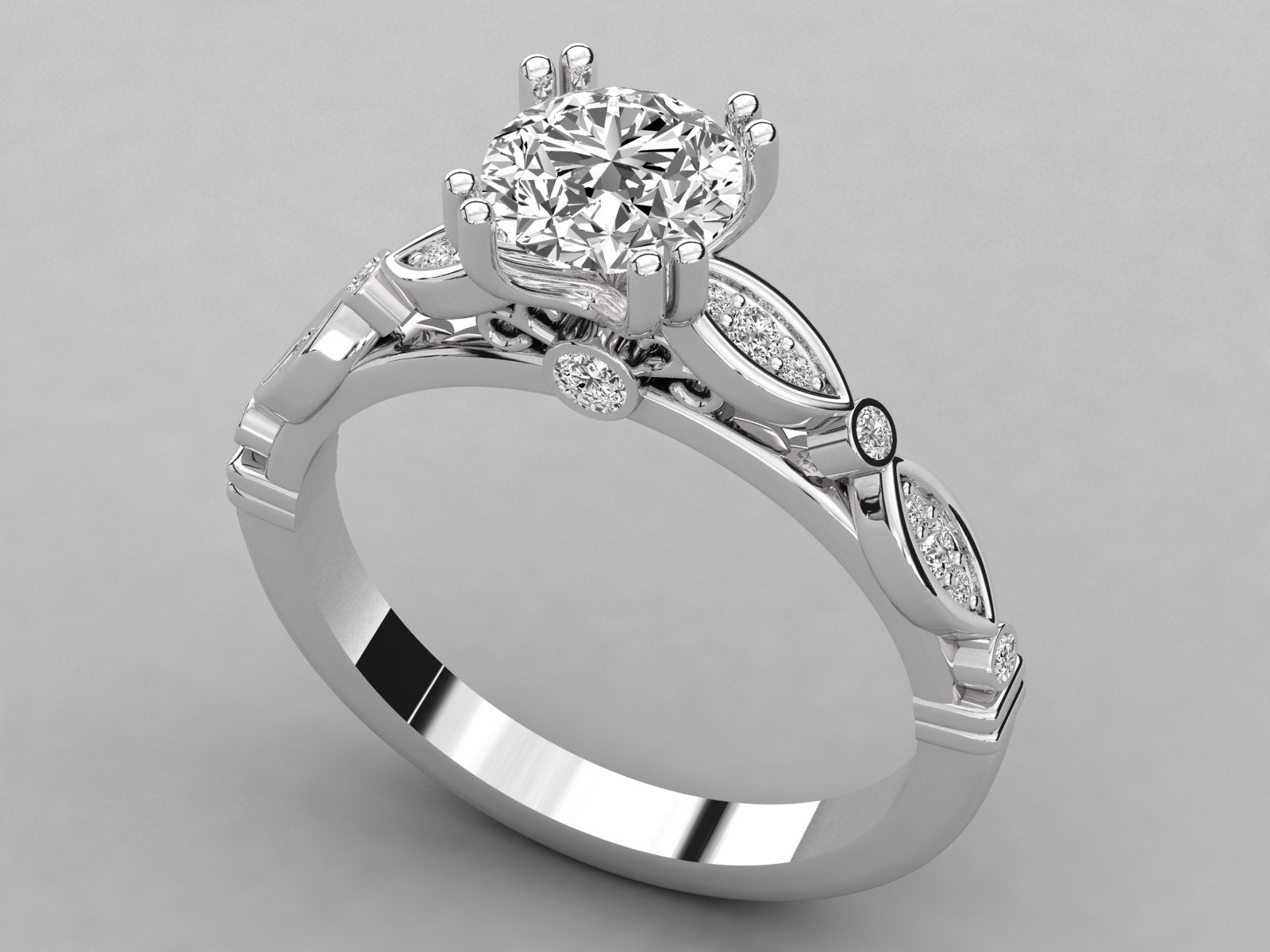 9K GOLD SOLITAIRE  LAB GROWN DIAMOND LADIES RING.