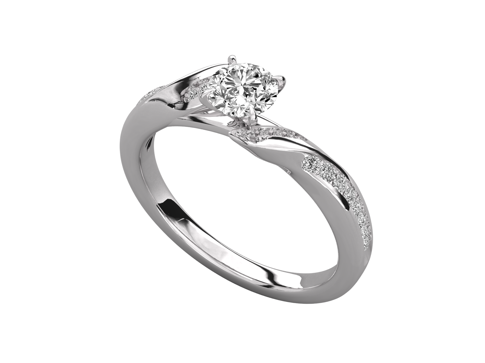 10K GOLD SOLITAIRE LAB GROWN DIAMOND LADIES  RING.