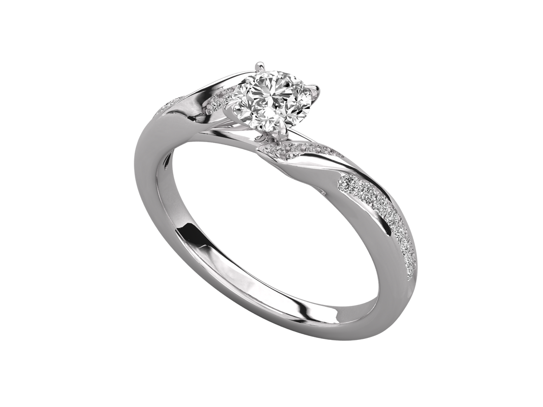 10K GOLD SOLITAIRE LAB GROWN DIAMOND LADIES  RING.