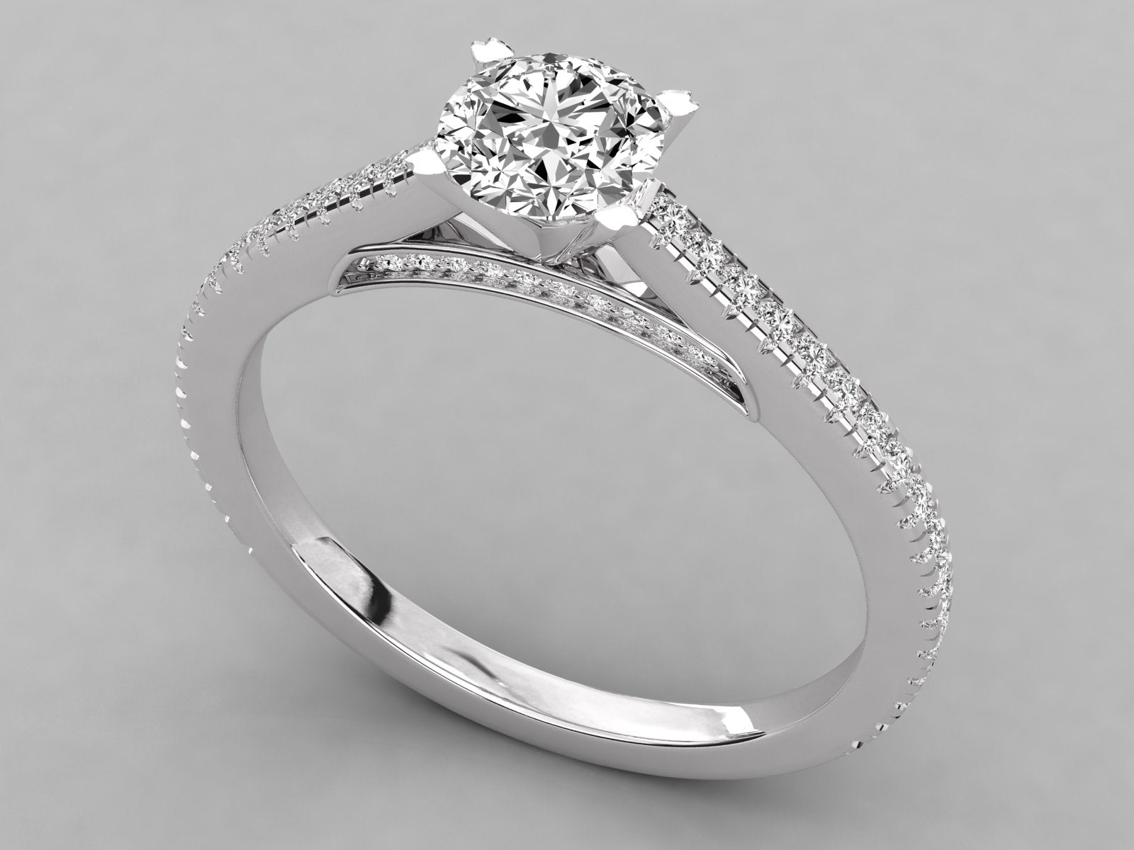 10K GOLD SOLITAIRE LAB GROWN DIAMOND LADIES RING.