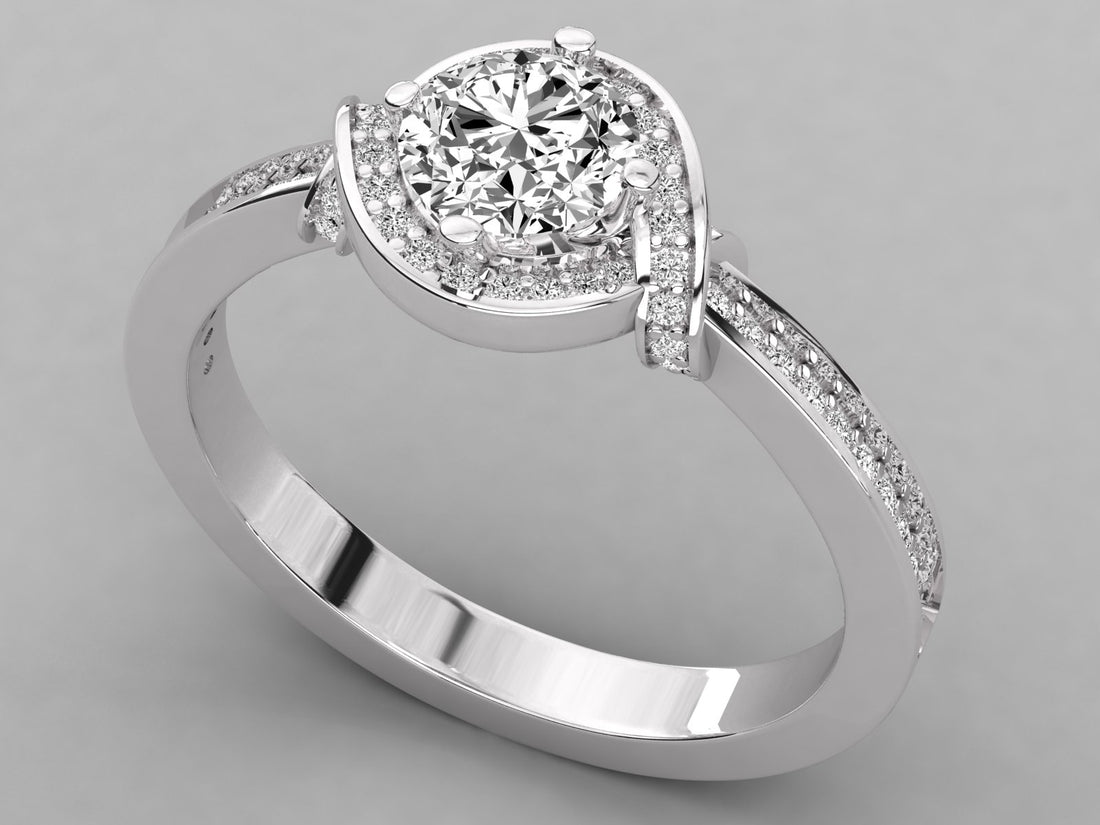 9K GOLD SOLITAIRE DIAMOND LADIES  RING.
