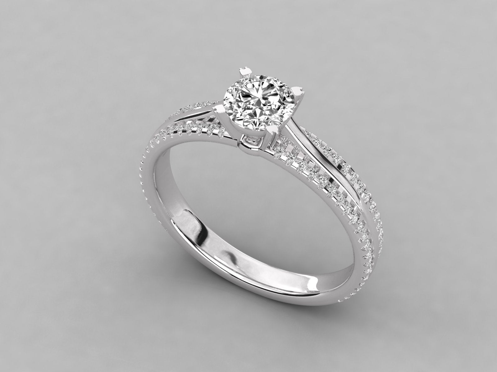 9K GOLD SOLITAIRE LAB GROWN DIAMOND LADIES  RING.