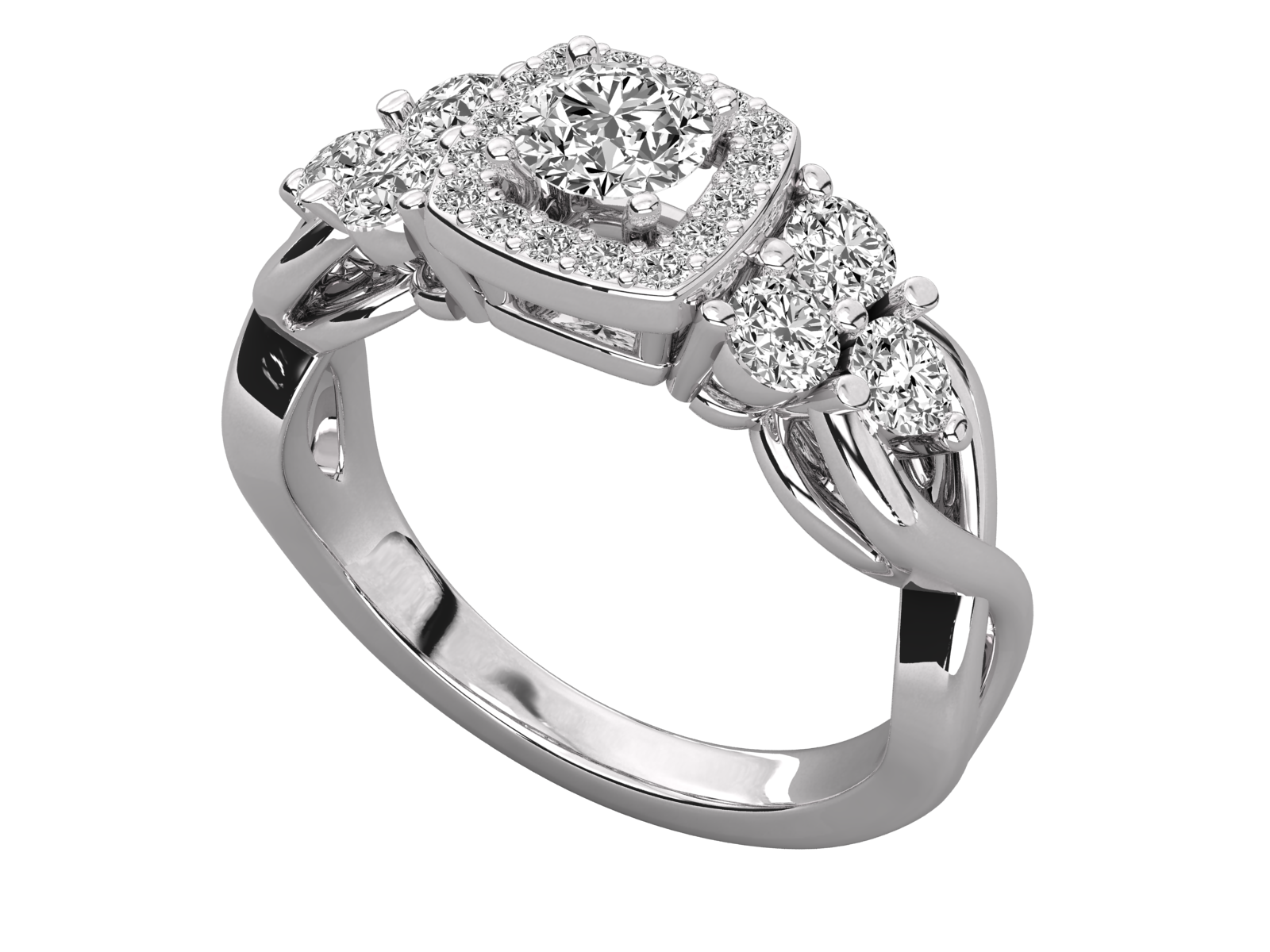 9K GOLD SOLITAIRE ROUND DIAMOND LADIES RING.