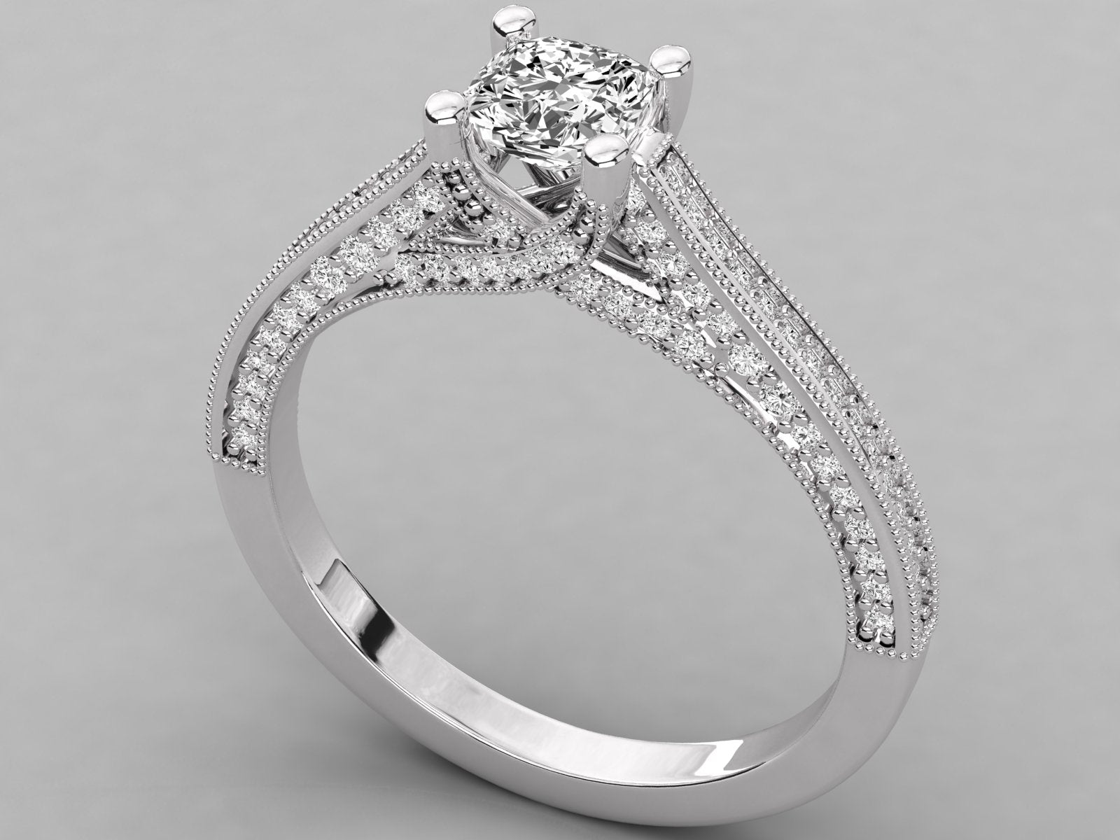 10K GOLD SOLITAIRE LAB GROWN DIAMOND LADIES  RING.