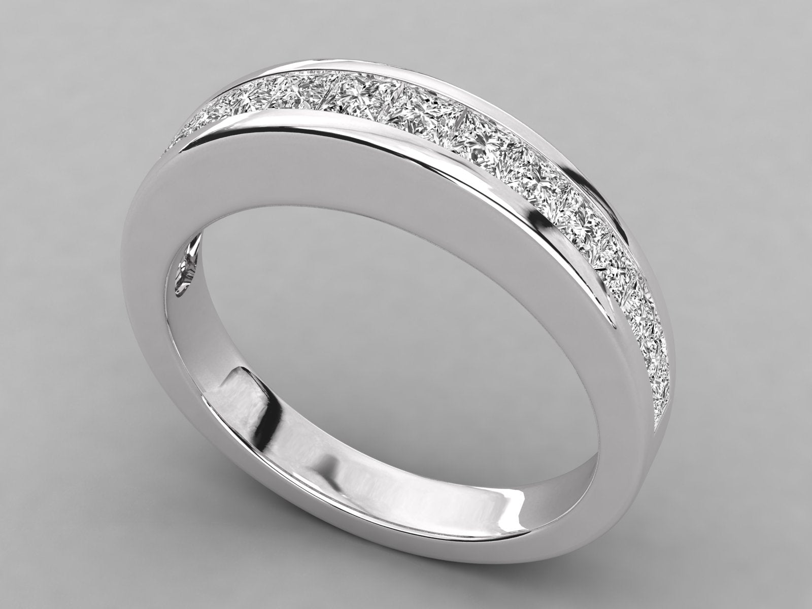 10K GOLD  LAB GROWN DIAMOND LADIES BAND RING.