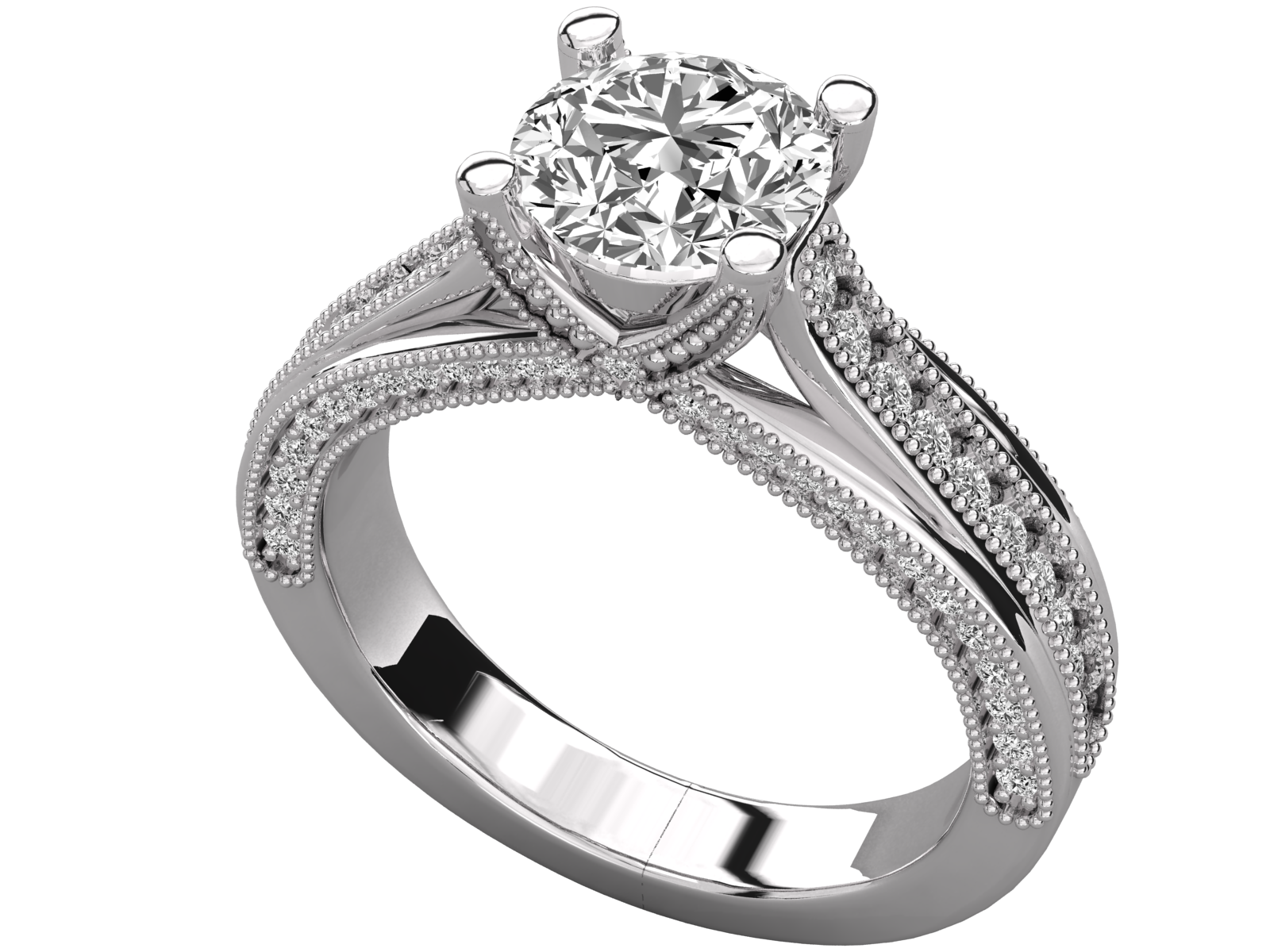 9K GOLD SOLITAIRE ROUND CUT LAB GROWN DIAMOND LADIES BRILLIANT RING.