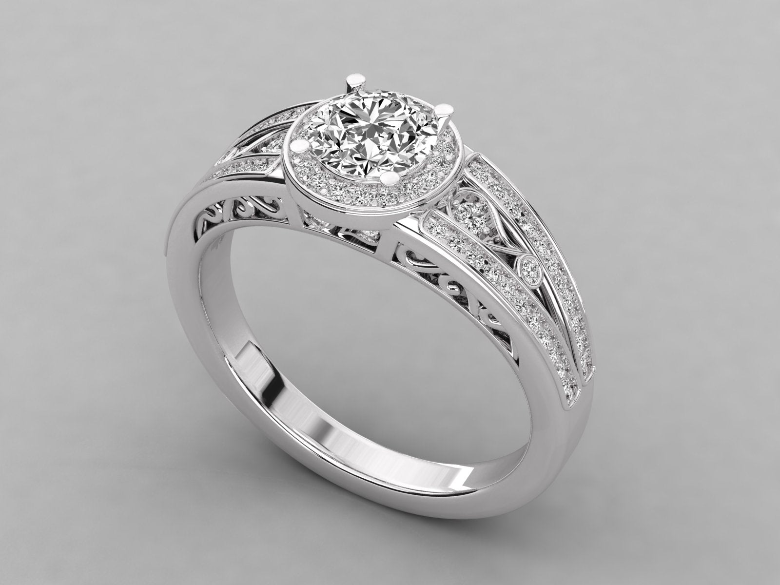 DIAMOND RING 18K GOLD SOLITAIRE  DIAMOND LADIES  RING.