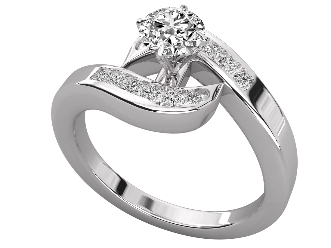10K GOLD SOLITAIRE  LAB GROWN DIAMOND LADIES RING.