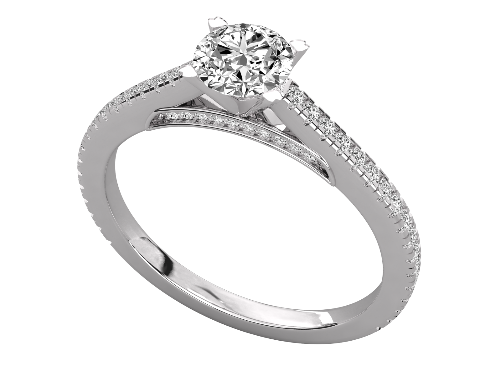 10K GOLD SOLITAIRE LAB GROWN DIAMOND LADIES RING.