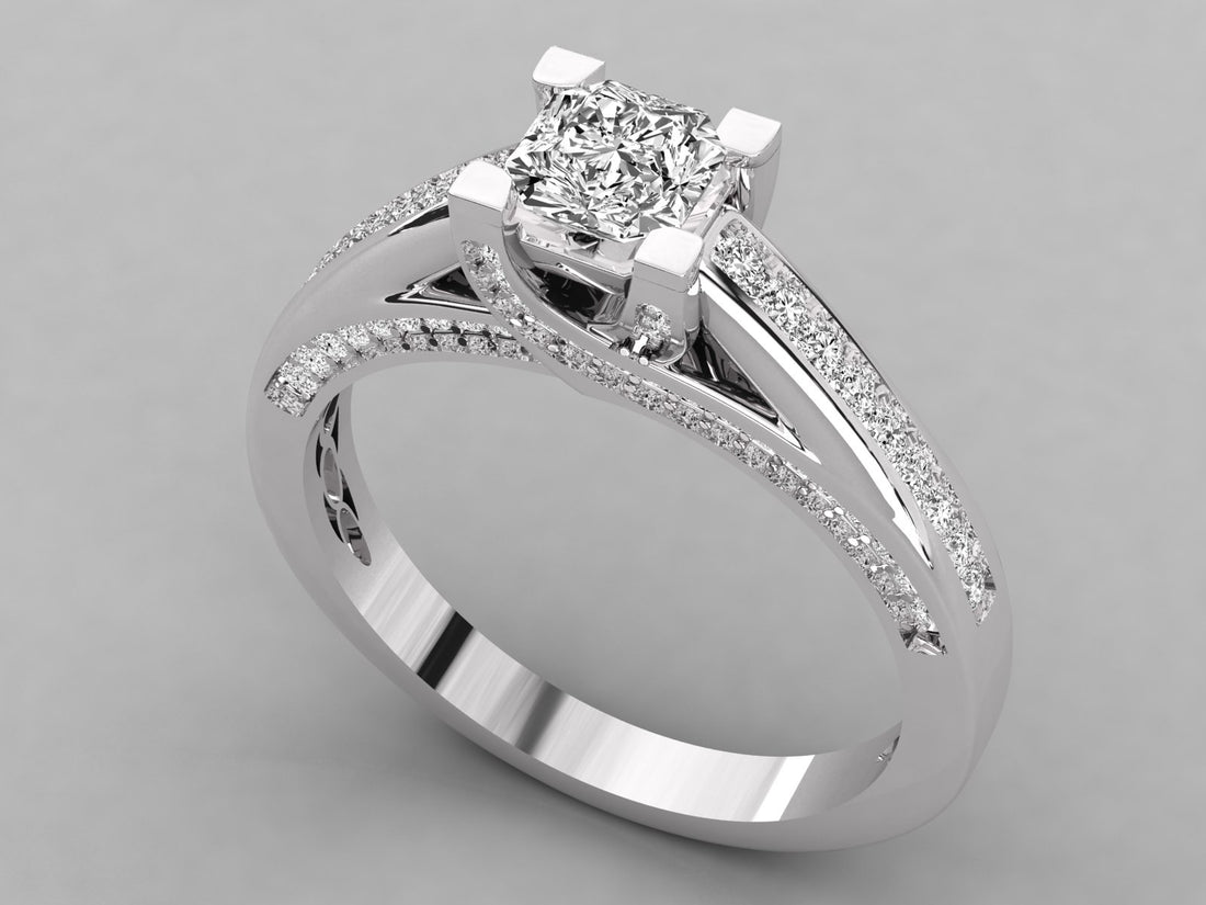 10K GOLD SOLITAIRE  LAB GROWN DIAMOND LADIES RING.