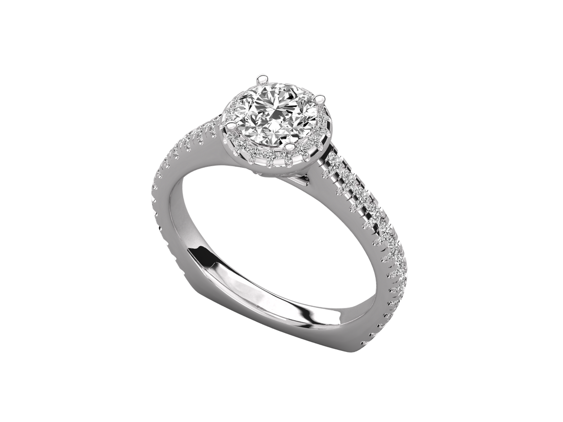 14K GOLD SOLITAIRE  DIAMOND LADIES BRILLIANT RING.