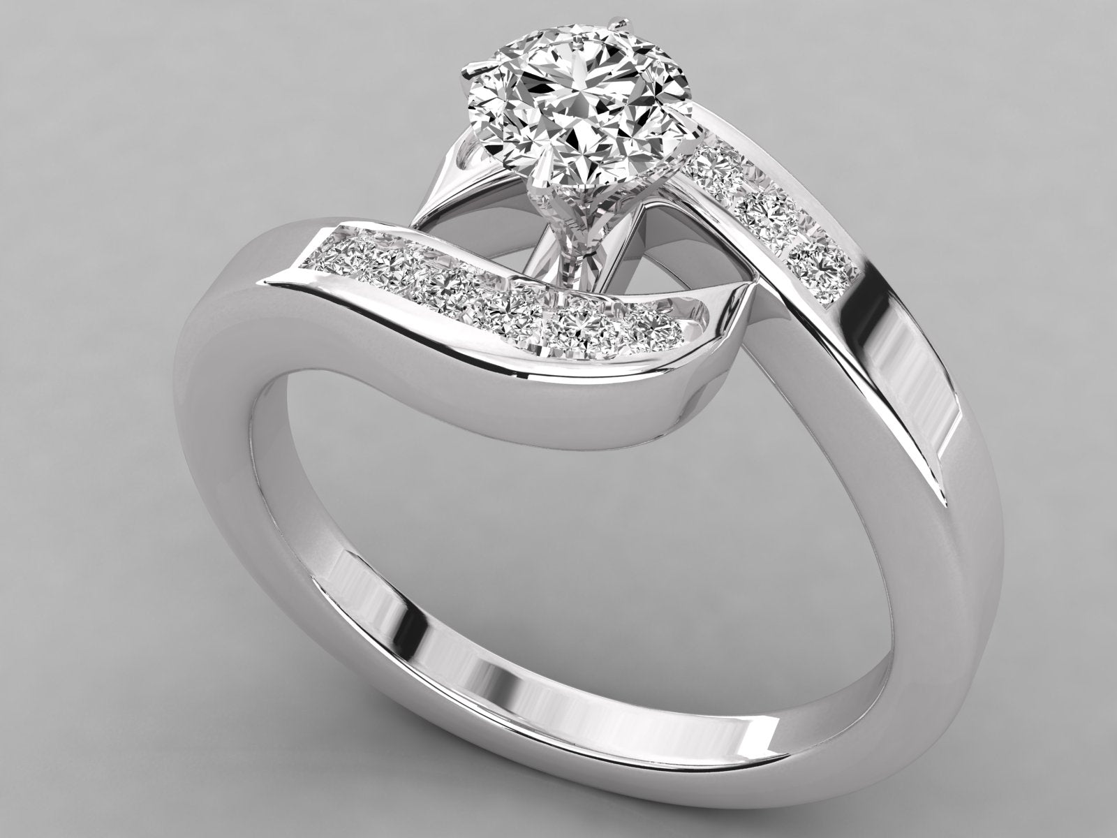 10K GOLD SOLITAIRE  LAB GROWN DIAMOND LADIES RING.