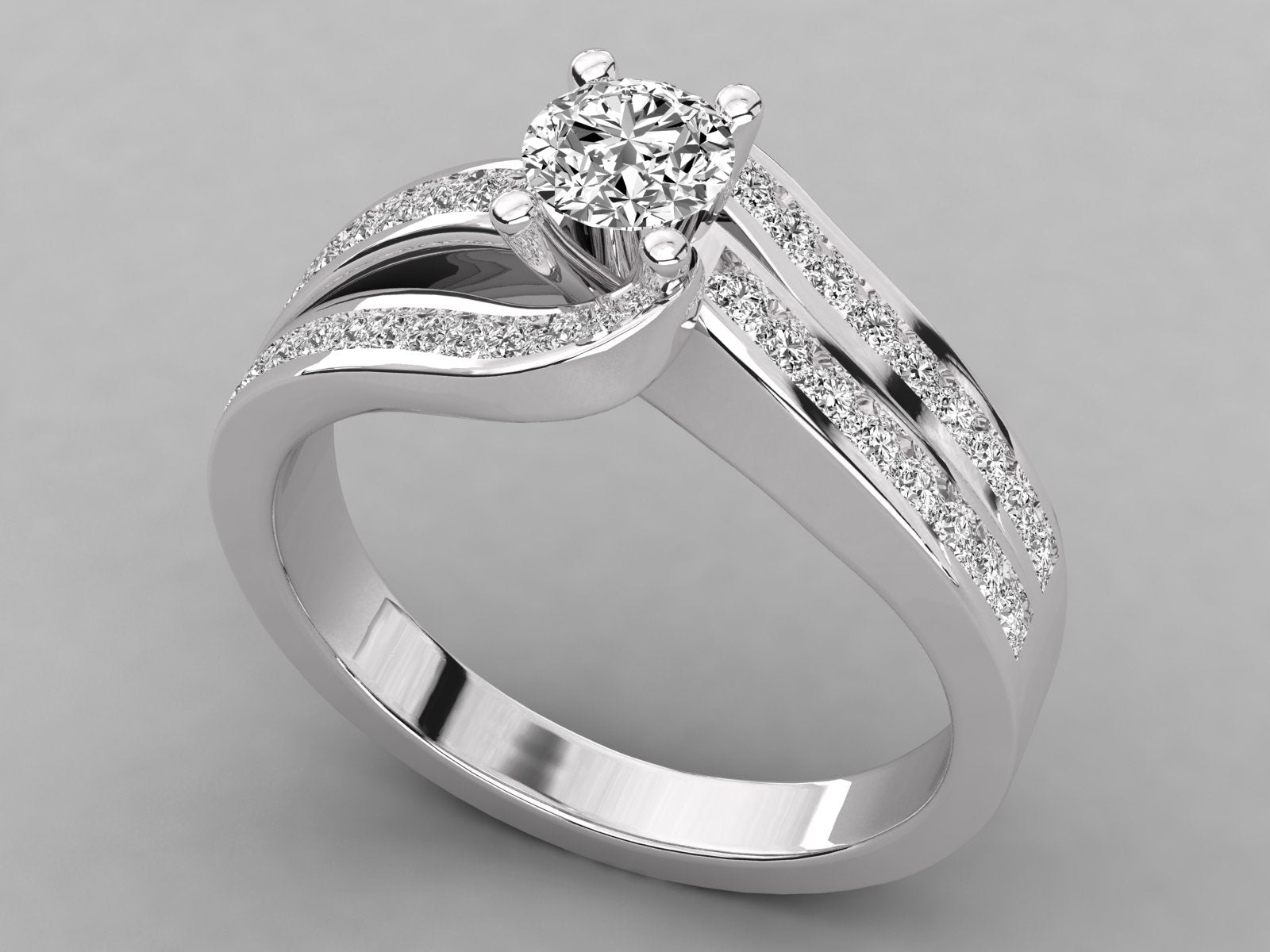 9K GOLD SOLITAIRE LAB GROWN DIAMOND  BRILLIANT RING.