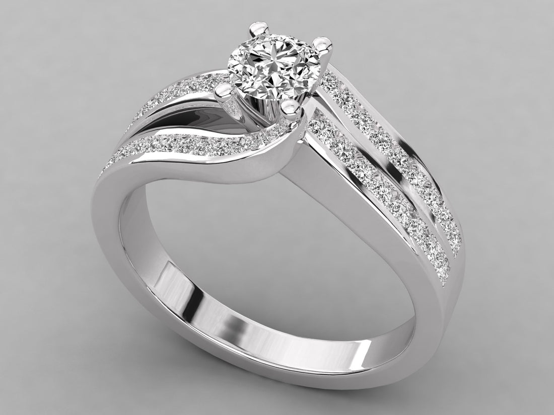10K GOLD SOLITAIRE LAB GROWN DIAMOND LADIES  RING.