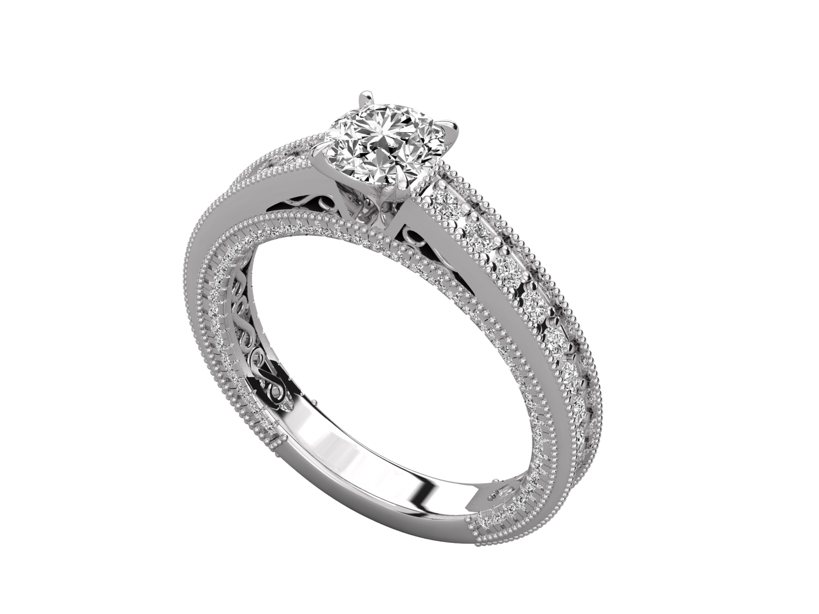 9K GOLD SOLITAIRE ROUND CUT LAB GROWN DIAMOND LADIES BRILLIANT RING.