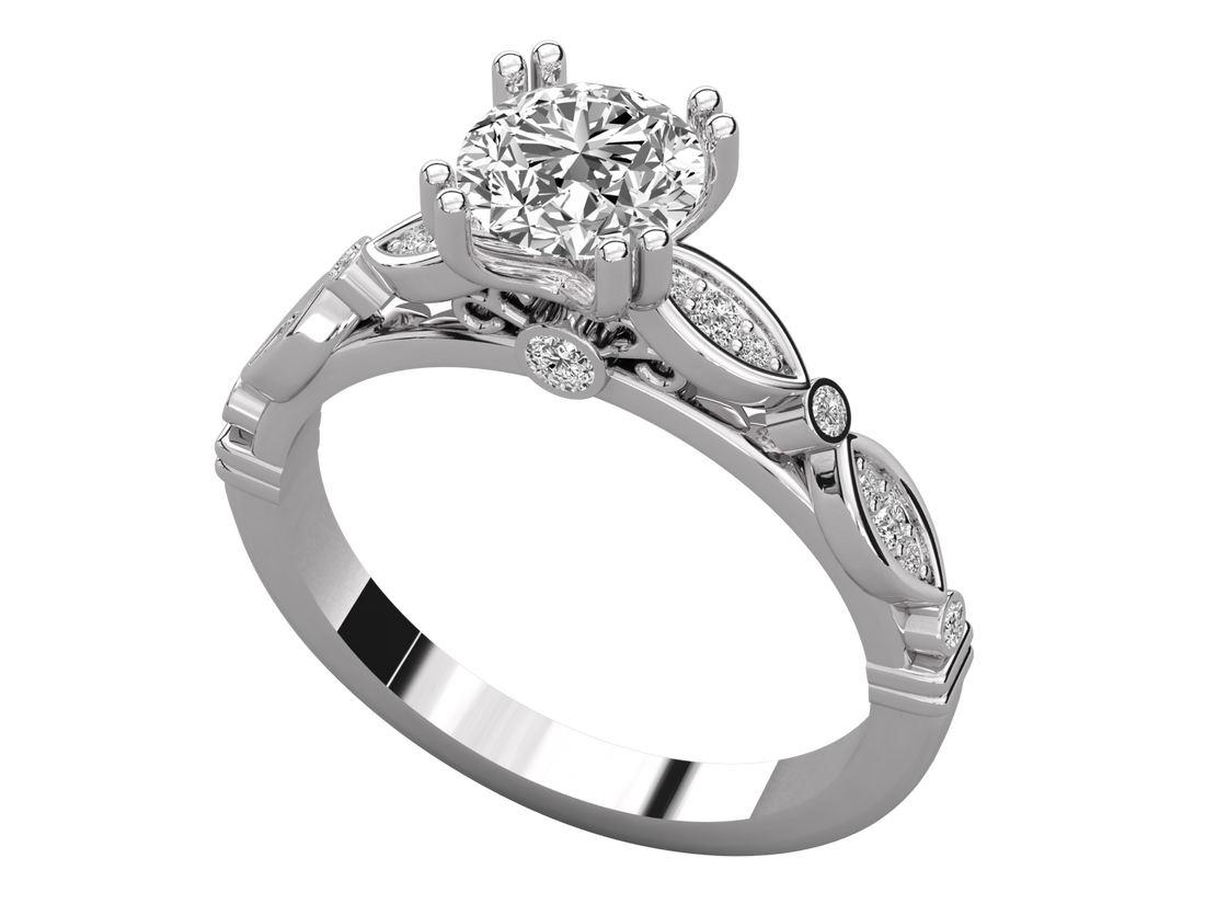 9K GOLD SOLITAIRE  LAB GROWN DIAMOND LADIES RING.