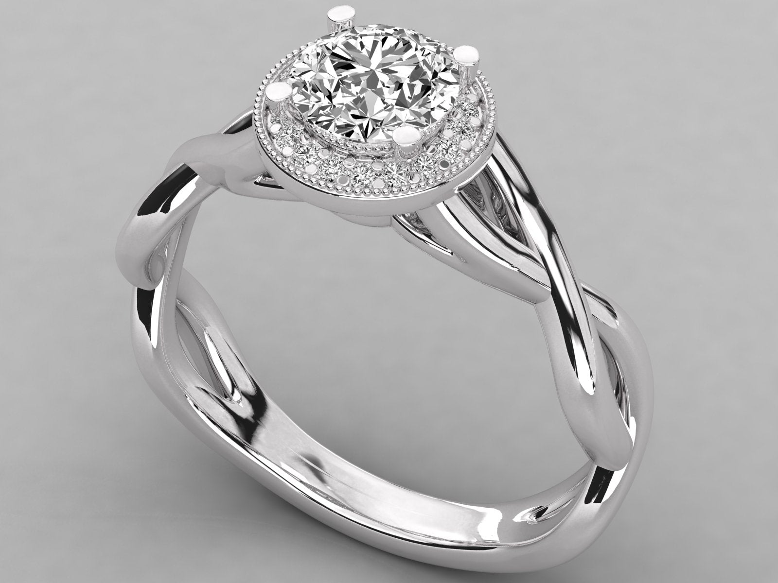 10K GOLD SOLITAIRE ROUND DIAMOND LADIES BRILLIANT RING.