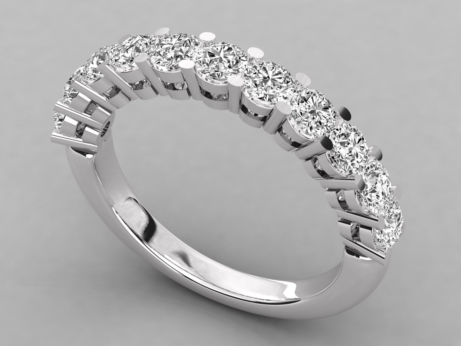 10K GOLD  LAB GROWN DIAMOND LADIES BAND RING.