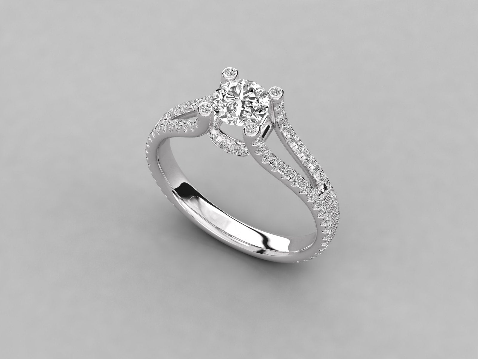 10K GOLD SOLITAIRE  LAB GROWN DIAMOND  BRILLIANT RING.