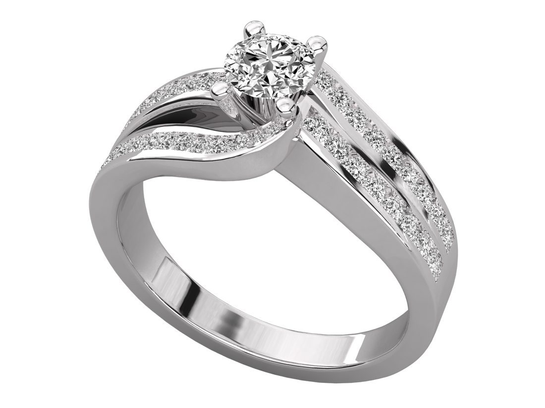 10K GOLD SOLITAIRE LAB GROWN DIAMOND LADIES  RING.