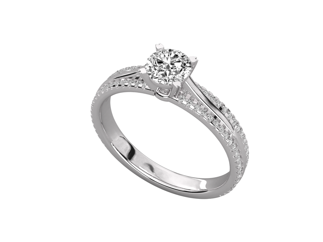 9K GOLD SOLITAIRE LAB GROWN DIAMOND LADIES  RING.