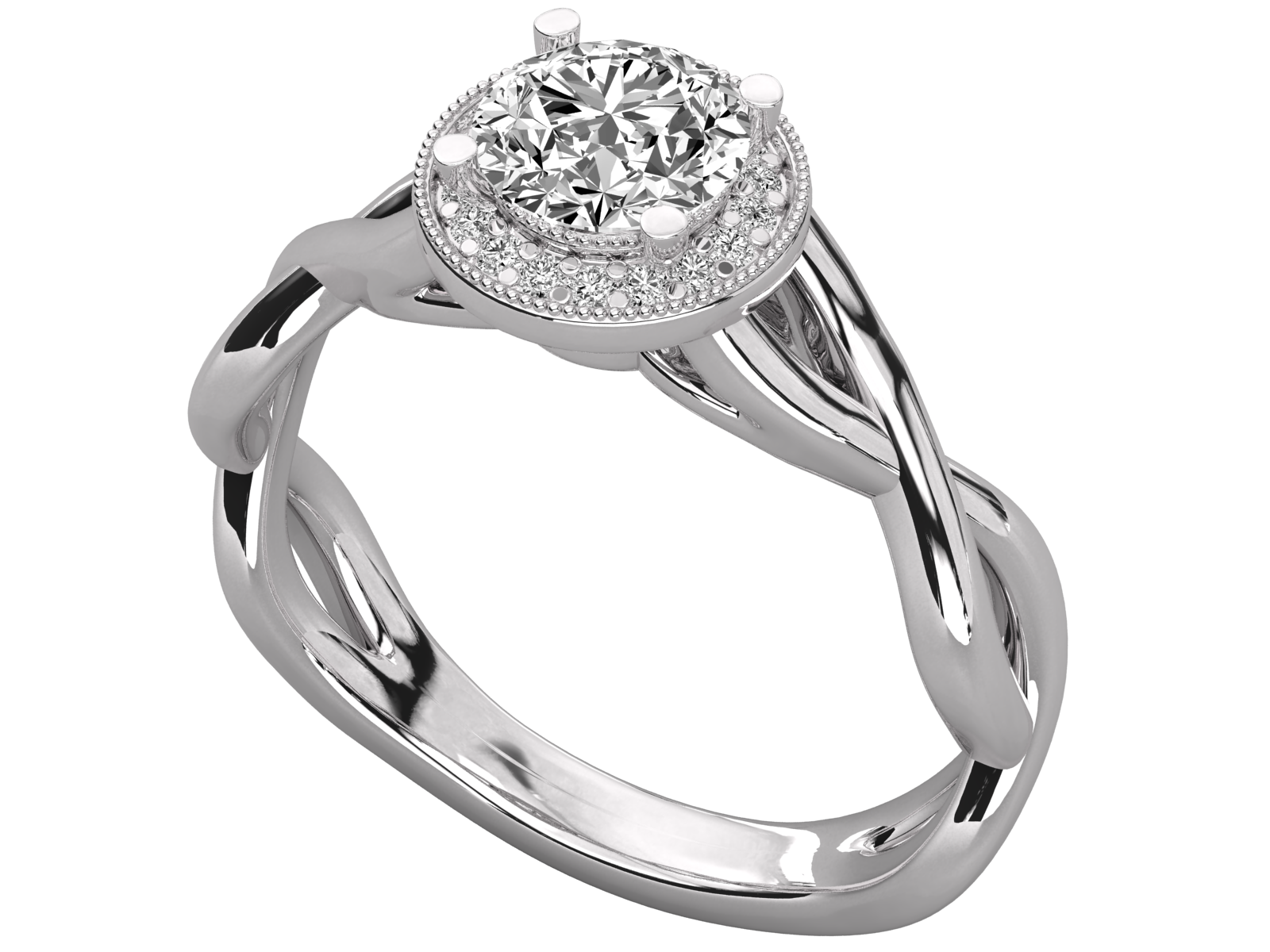 10K GOLD SOLITAIRE ROUND DIAMOND LADIES BRILLIANT RING.