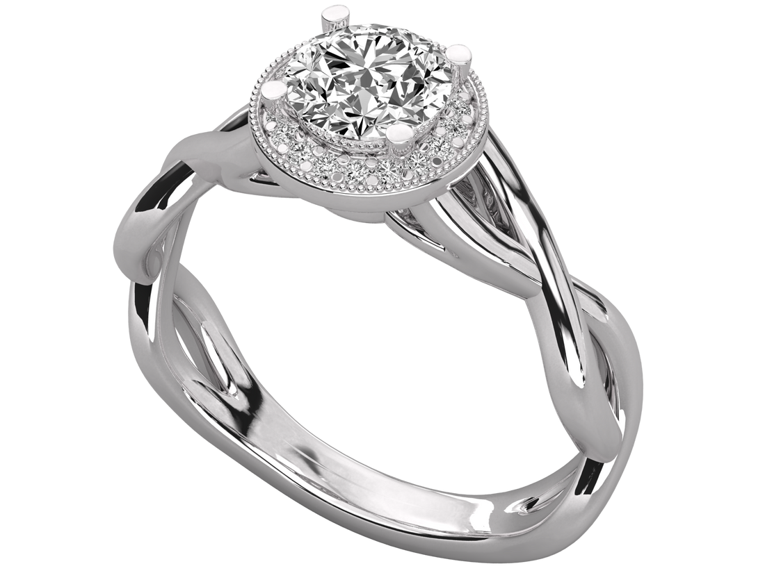 10K GOLD SOLITAIRE ROUND DIAMOND LADIES BRILLIANT RING.