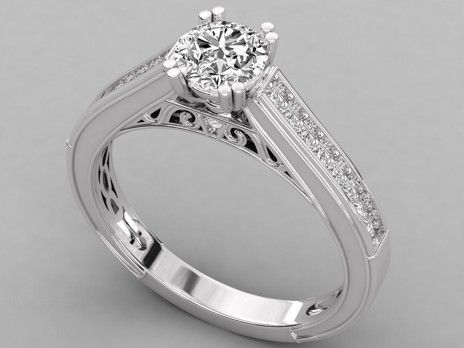 9K GOLD SOLITAIRE LAB GROWN DIAMOND LADIES  RING.
