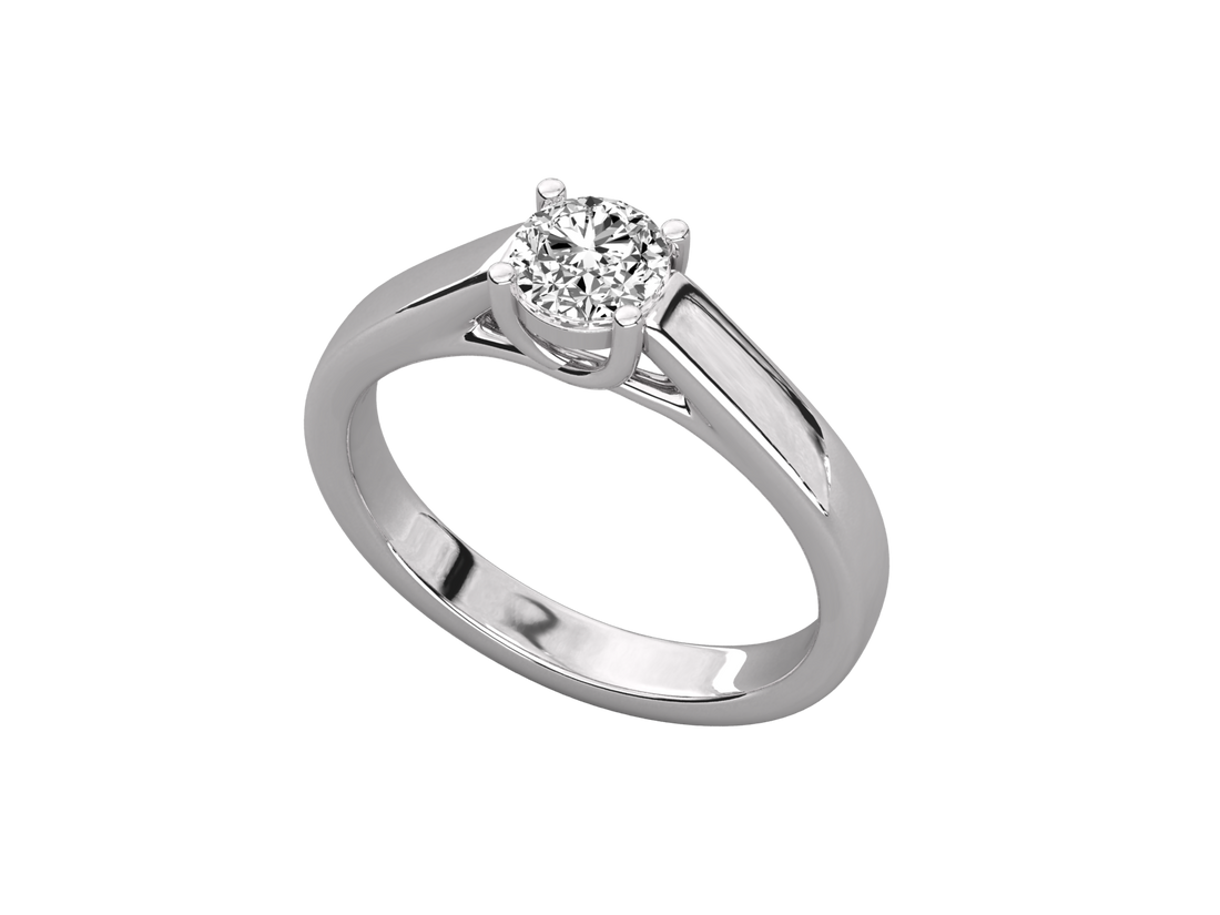 10K GOLD SOLITAIRE DIAMOND  BRILLIANT RING.