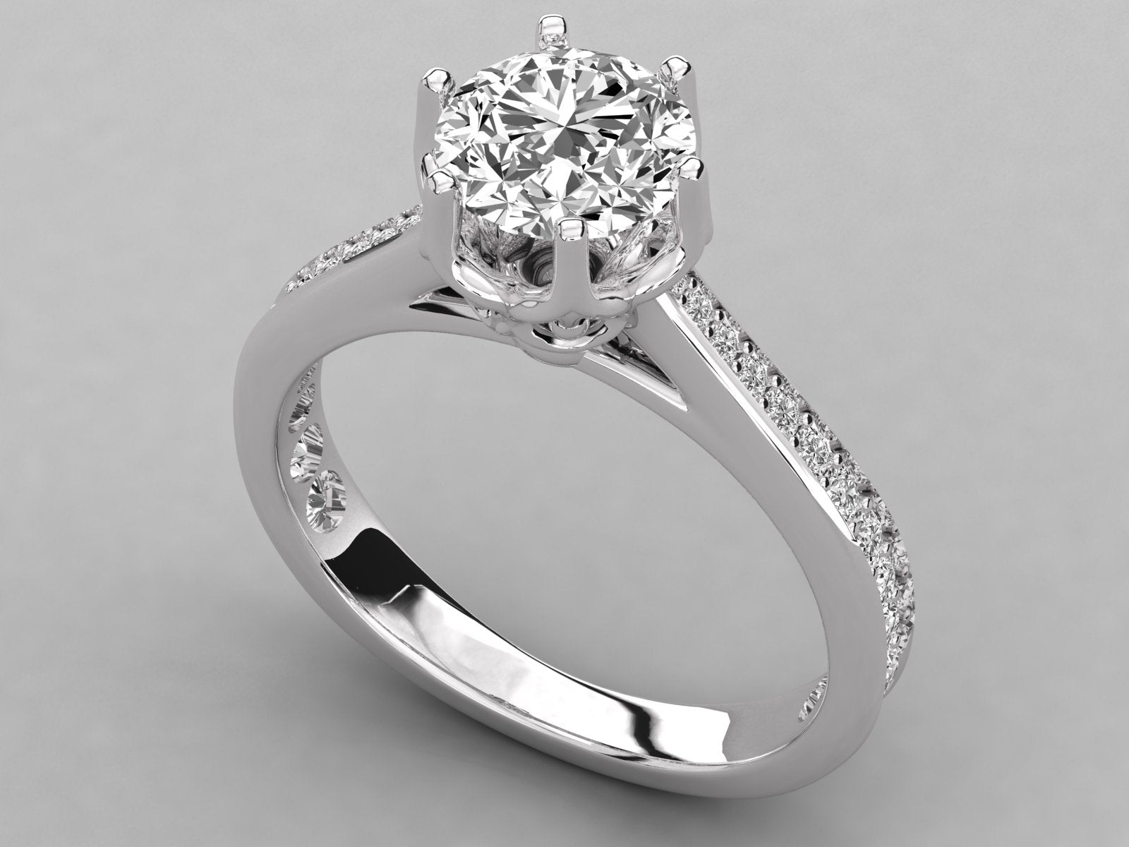 10K GOLD SOLITAIRE LAB GROWN DIAMOND LADIES  RING.