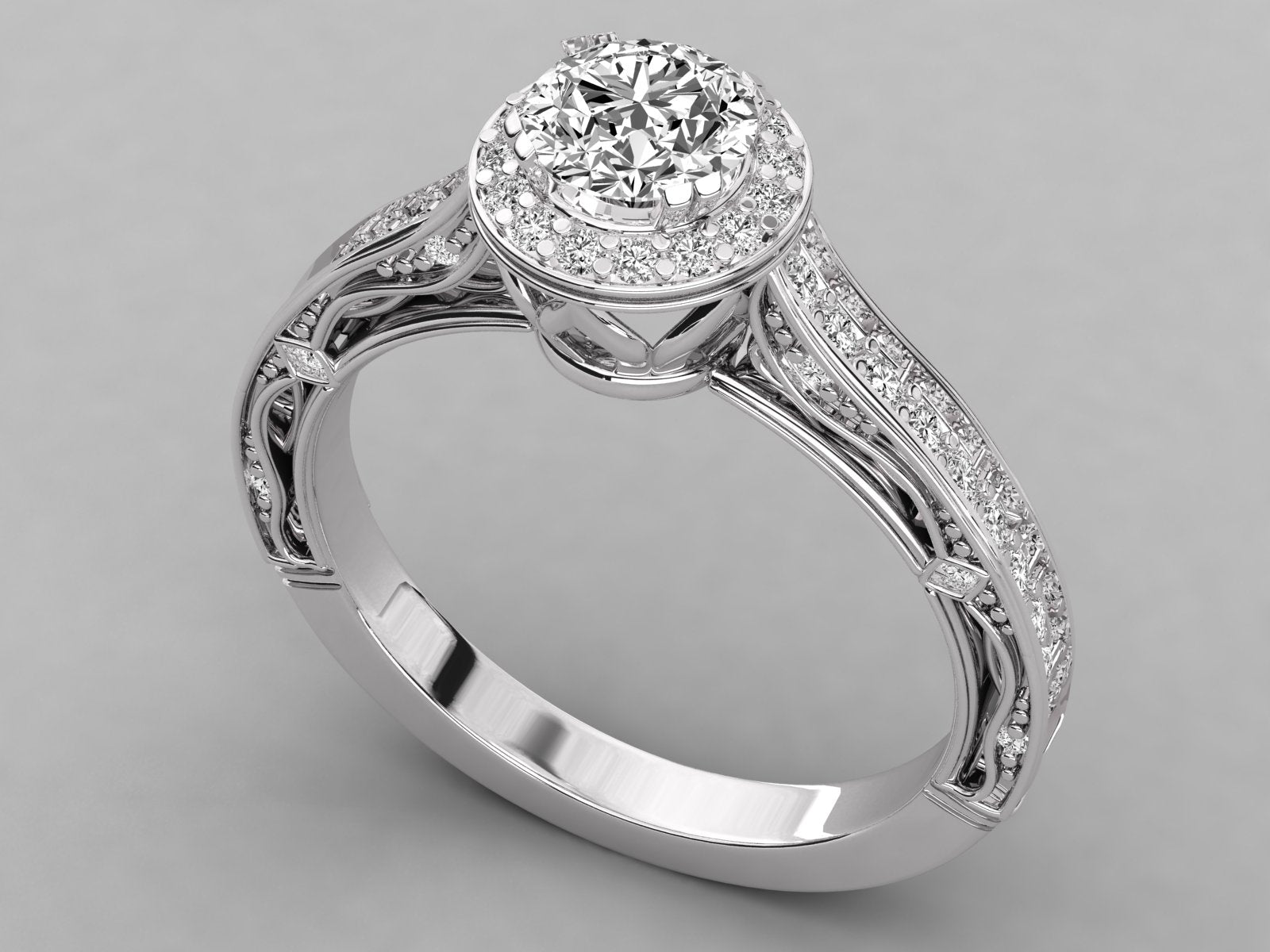 9K GOLD SOLITAIRE LAB GROWN DIAMOND LADIES  RING.