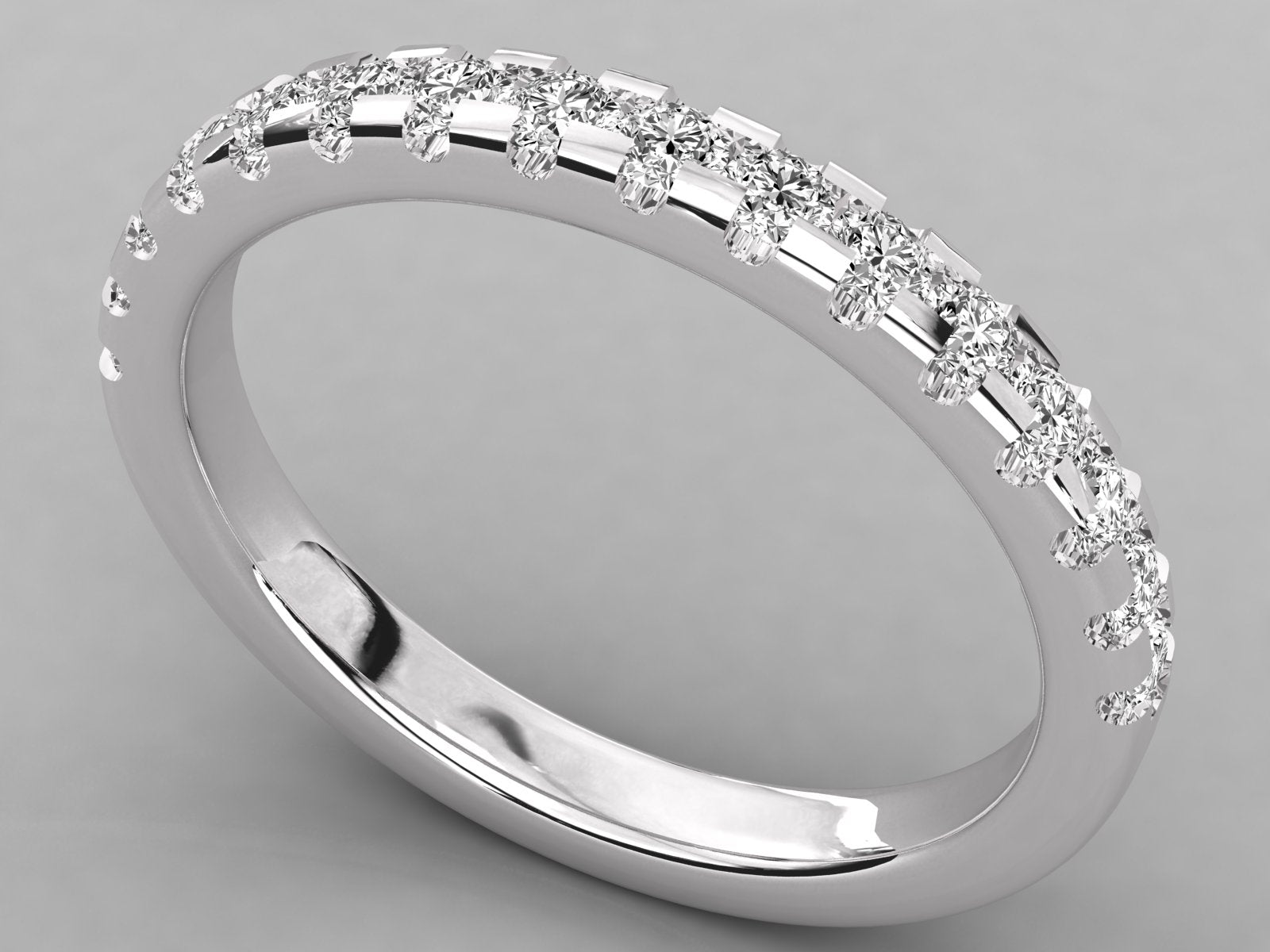 10K GOLD  LAB GROWN DIAMOND LADIES BAND RING.