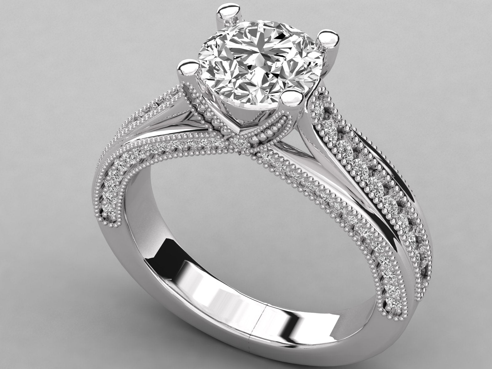 9K GOLD SOLITAIRE LAB GROWN DIAMOND LADIES  RING.