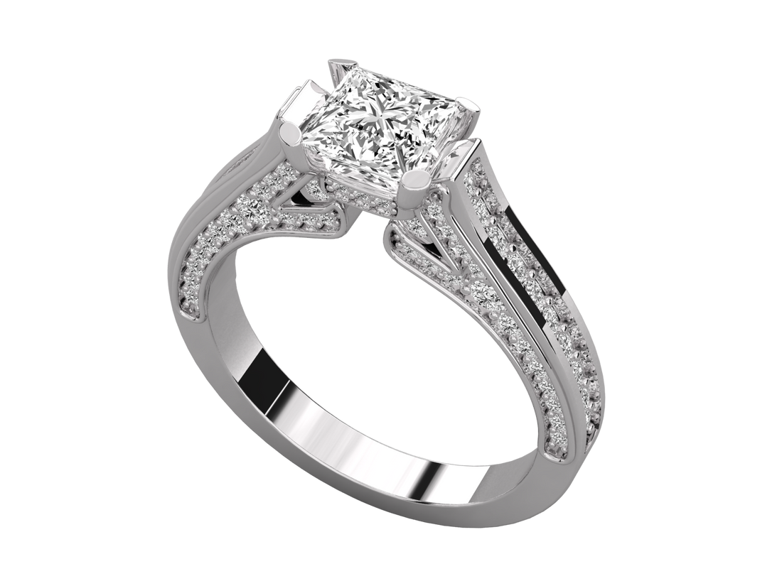 9K SOLITAIRE  LAB GROWN DIAMOND LADIES  RING.