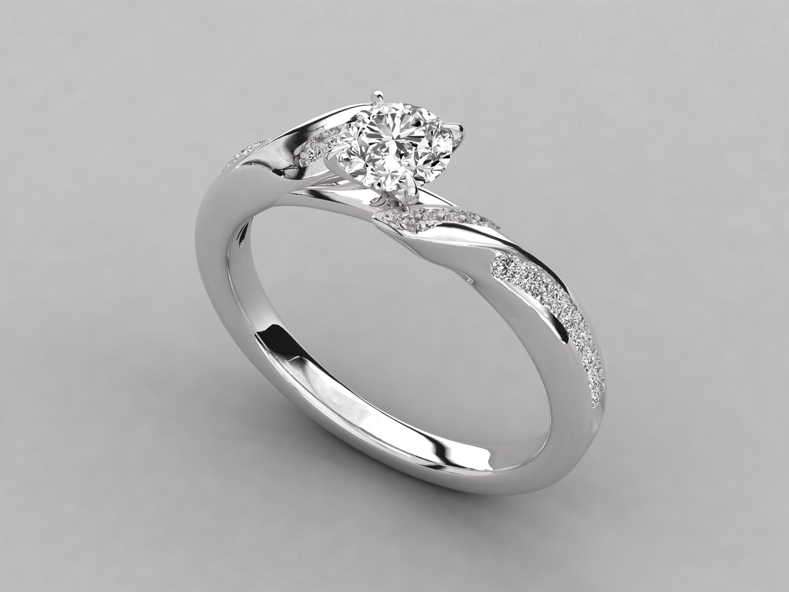 10K GOLD SOLITAIRE LAB GROWN DIAMOND LADIES  RING.