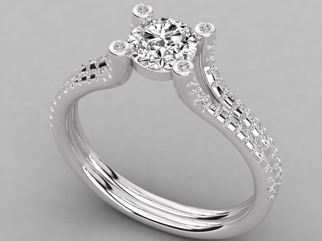 10K GOLD SOLITAIRE LAB GROWN DIAMOND LADIES  RING.