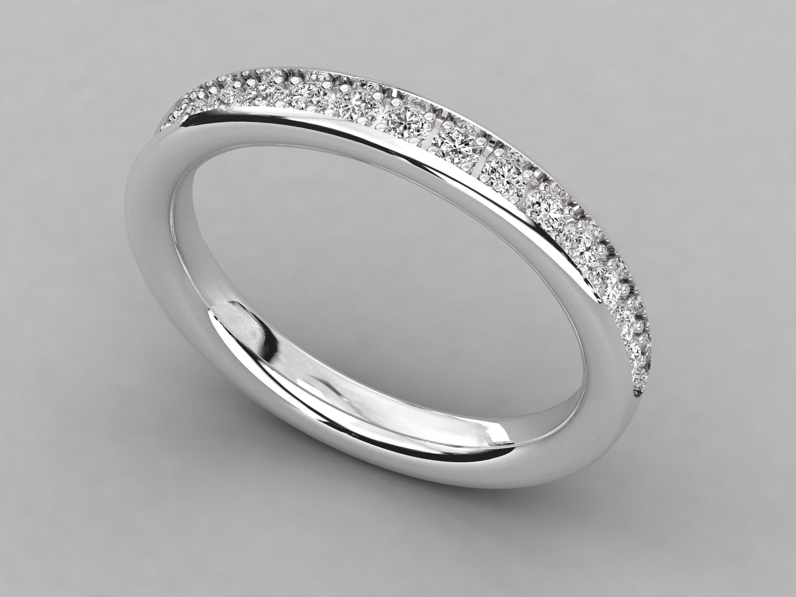 10K GOLD  LAB GROWN DIAMOND LADIES BAND RING.
