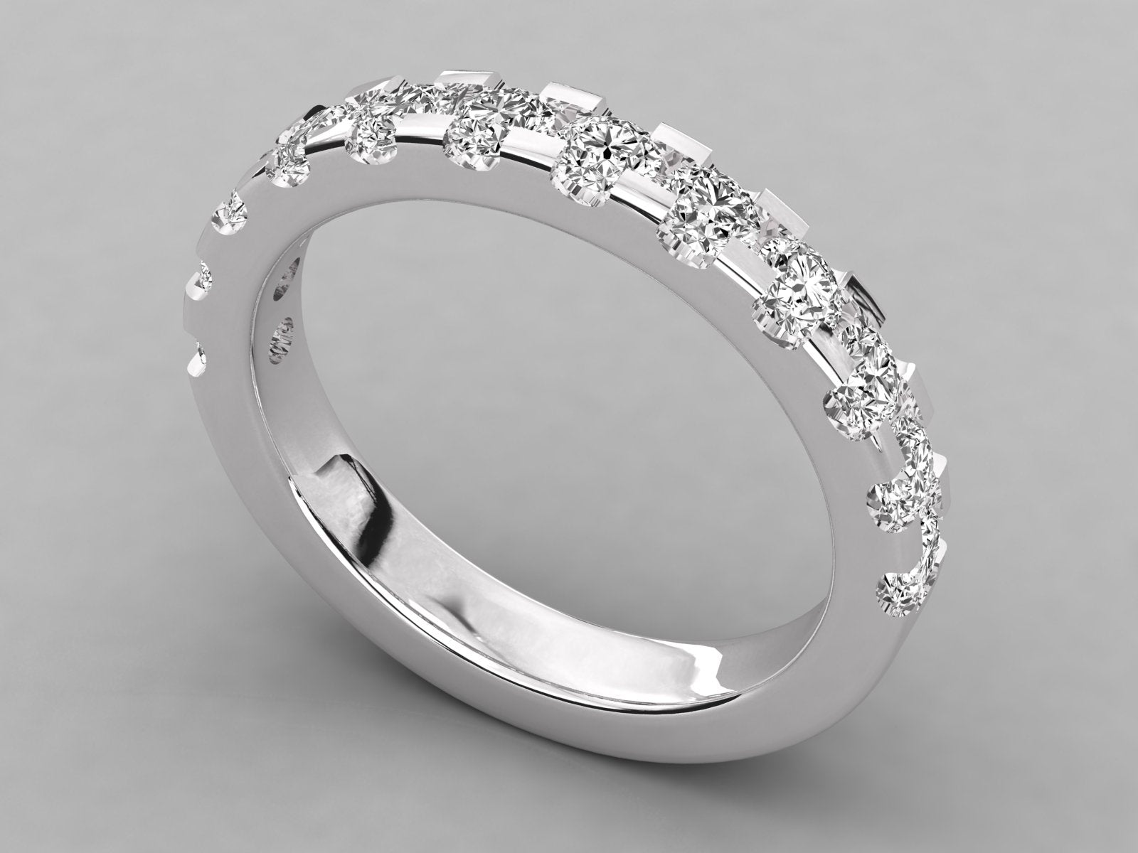10K GOLD  LAB GROWN DIAMOND LADIES BAND RING.