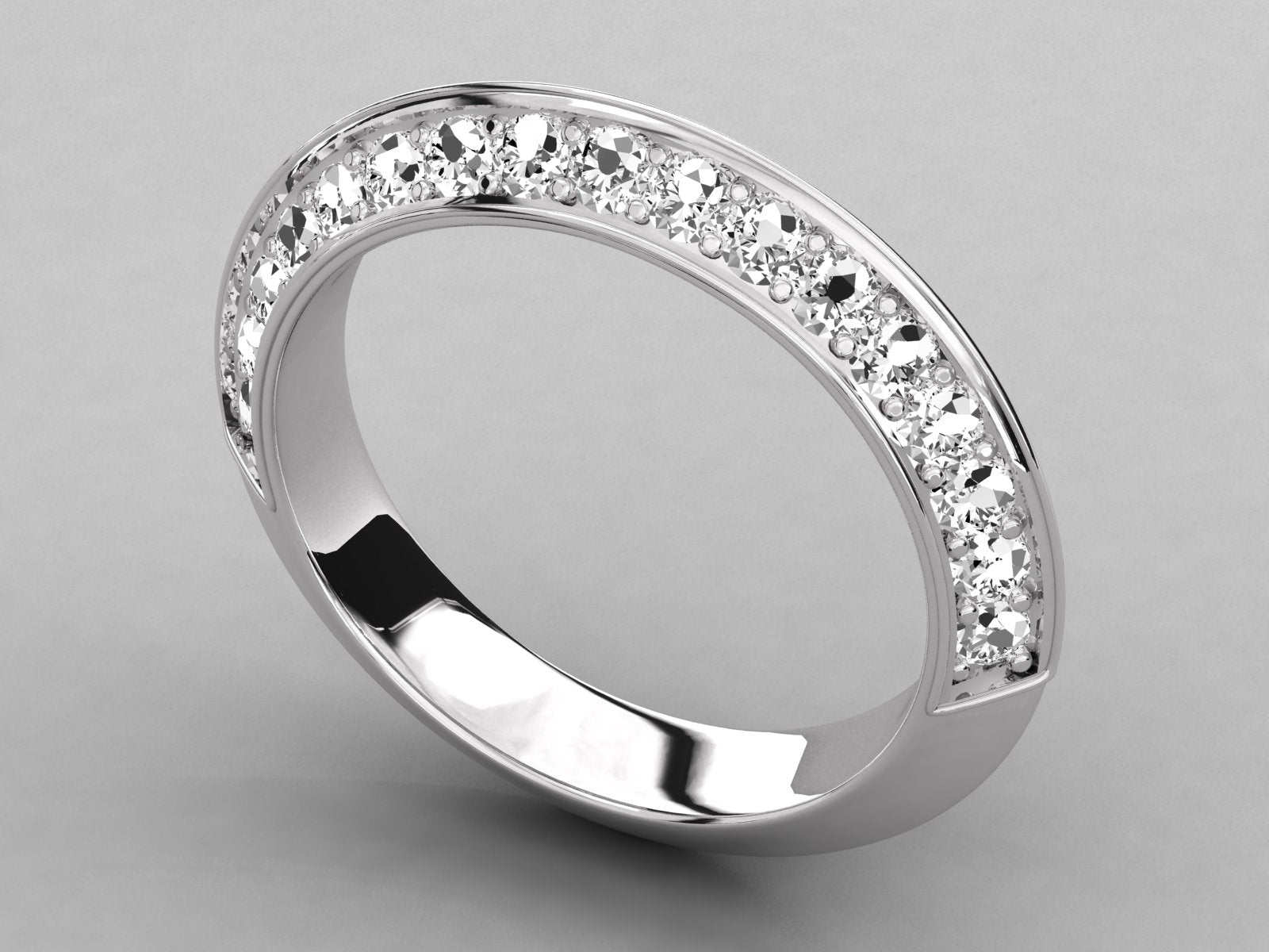 10K GOLD  LAB GROWN DIAMOND LADIES BAND RING.