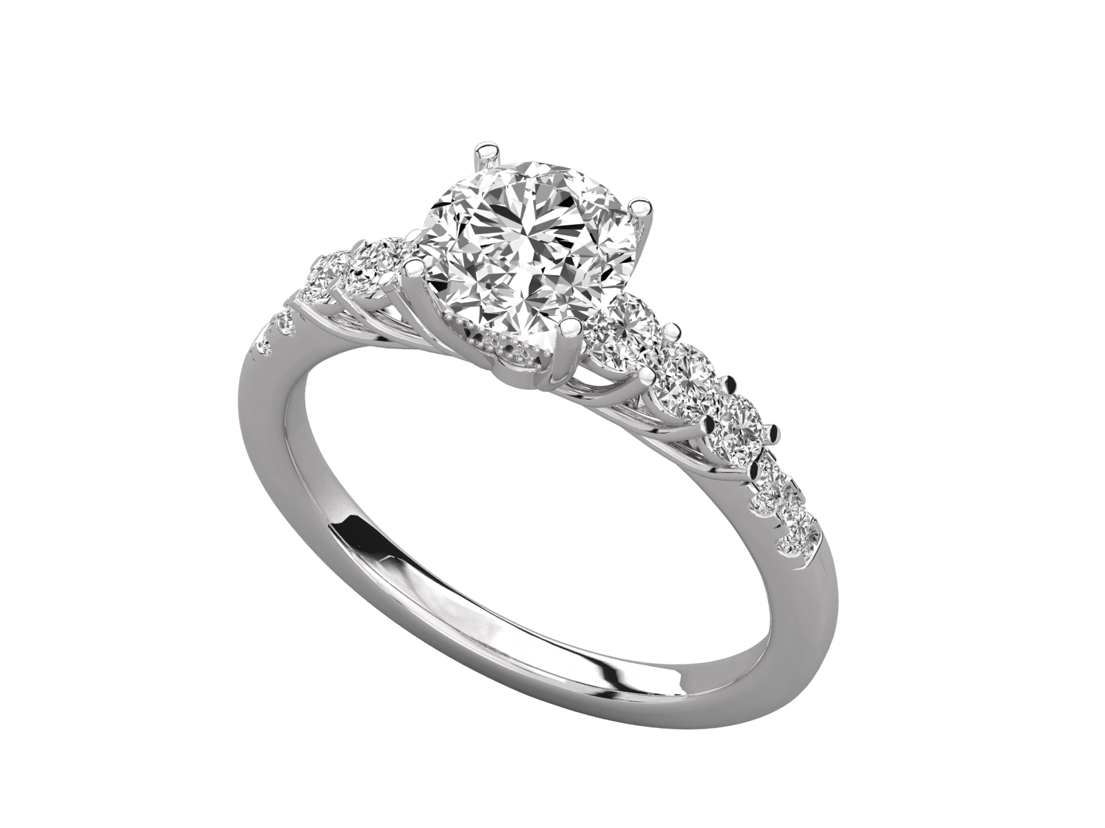 9K GOLD SOLITAIRE  LAB GROWN DIAMOND LADIES BRILLIANT RING.